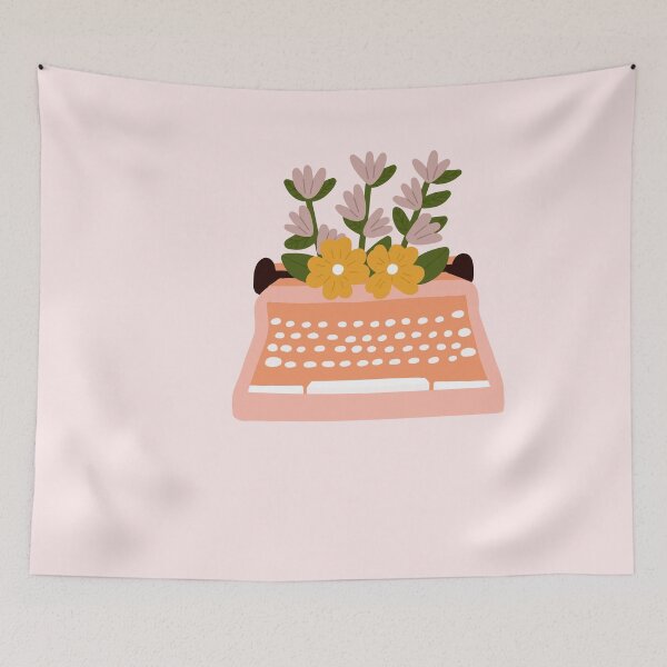 Item preview, Pink typewriter with flowers designed and sold by BookishSpace1.