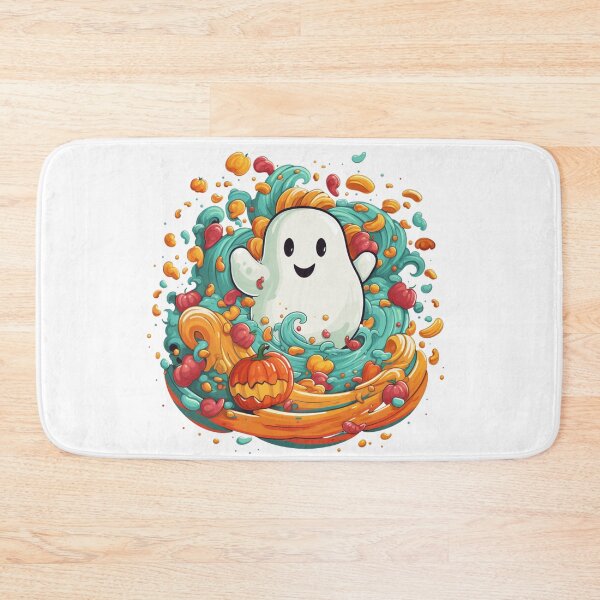 Item preview, Halloween Ghost With Pumpkin and Candy designed and sold by ArtFromBeyond.