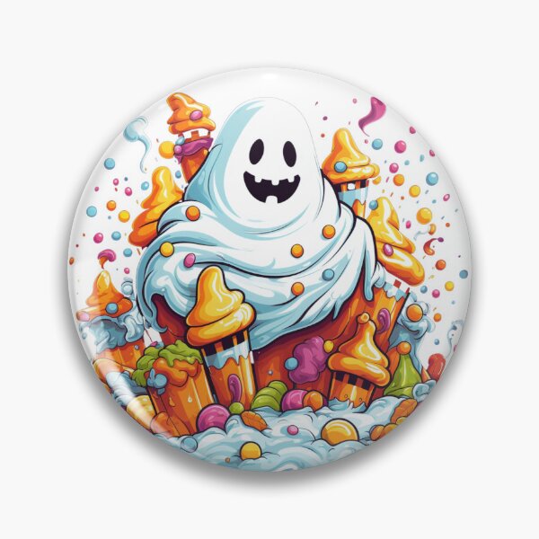 Item preview, Halloween Ghost With Pumpkin and Candy designed and sold by ArtFromBeyond.