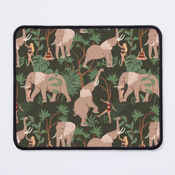 Item preview, Girls and elephants tropical seamless pattern designed and sold by Acim0.