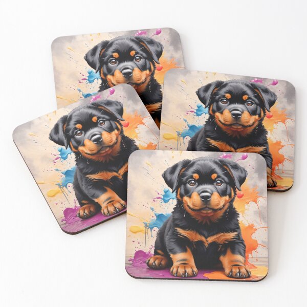 Item preview, Rottweiler Puppy Sitting In Paint designed and sold by Wolfheartart.