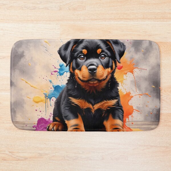 Item preview, Rottweiler Puppy Sitting In Paint designed and sold by Wolfheartart.