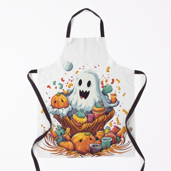 Item preview, Halloween Ghost With Pumpkin and Candy designed and sold by ArtFromBeyond.