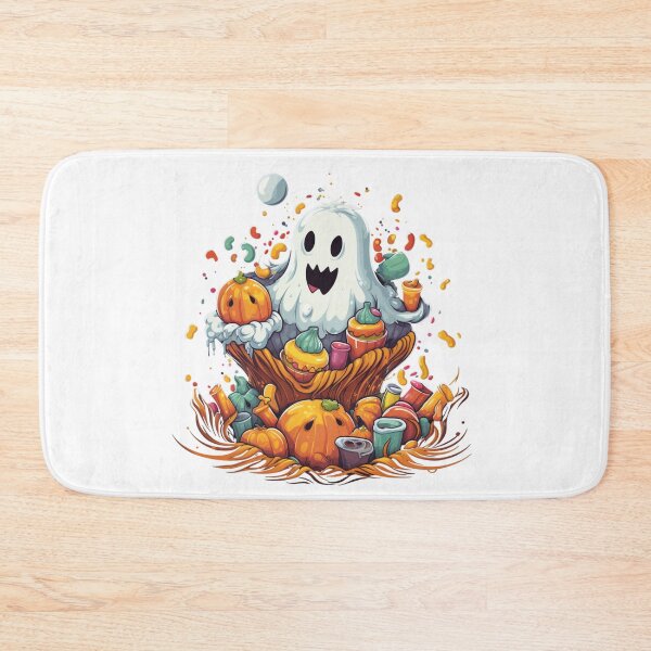 Item preview, Halloween Ghost With Pumpkin and Candy designed and sold by ArtFromBeyond.