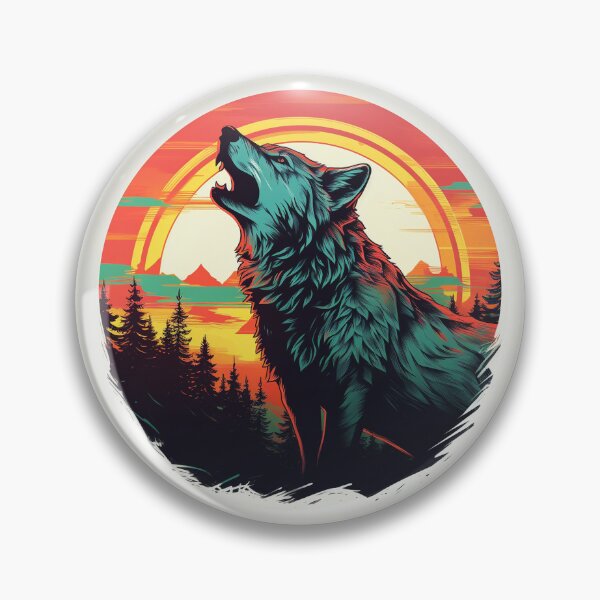 Item preview, Howling Lone Wolf in Retro Classic Vintage Style designed and sold by redstar19.