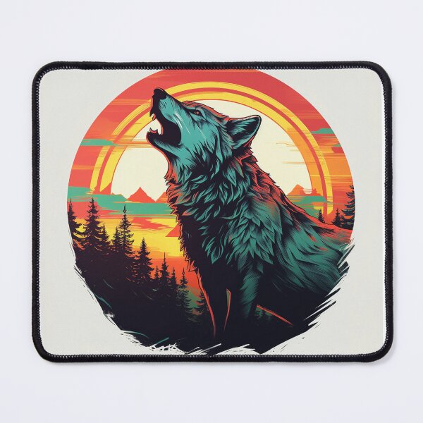 Item preview, Howling Lone Wolf in Retro Classic Vintage Style designed and sold by redstar19.