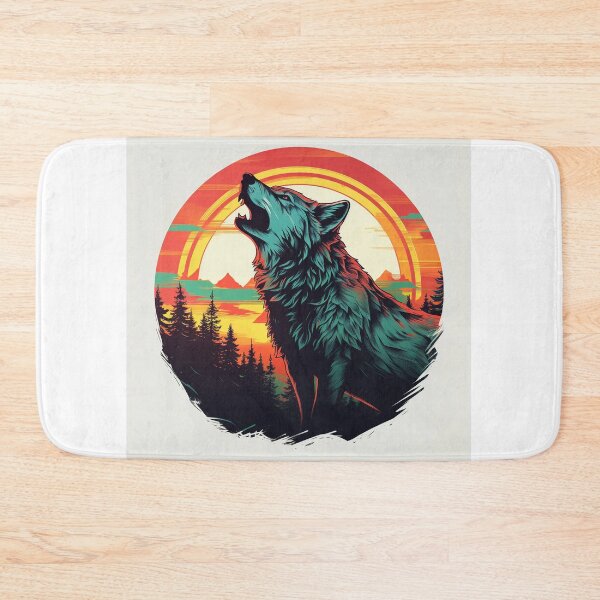 Item preview, Howling Lone Wolf in Retro Classic Vintage Style designed and sold by redstar19.