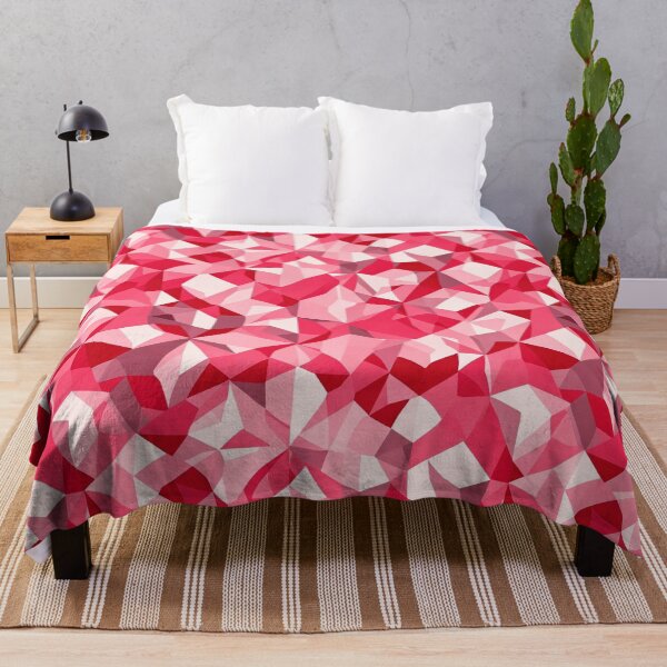 Artikelvorschau, Keramikfliesen, rotes und rosa geometrisches Muster entworfen und verkauft von CoolPixels.