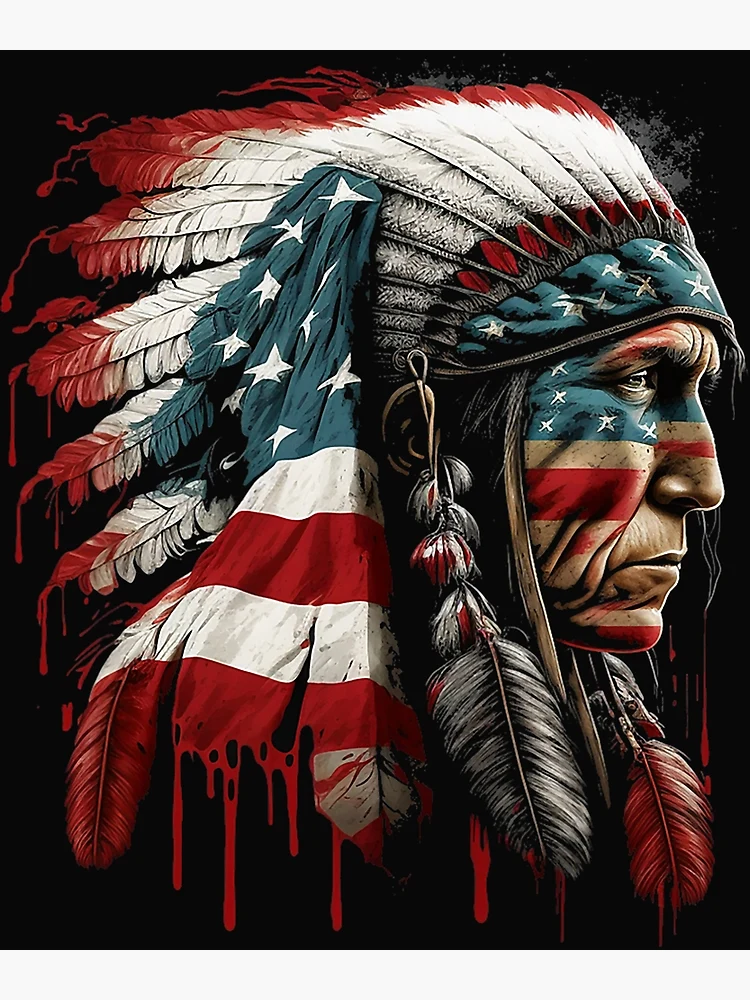 Native American Indian Tribes American USA Flag
