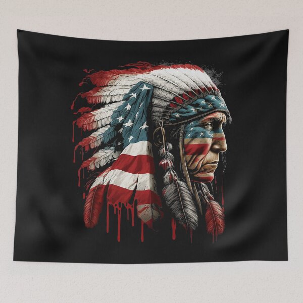 Item preview, Native American Indian Tribes American USA Flag designed and sold by mainana78.