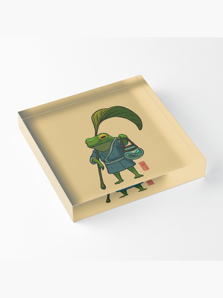 Thumbnail 3 of 5, Acrylic Block, a frog and his son cute father and son artwork designed and sold by DingHuArt.