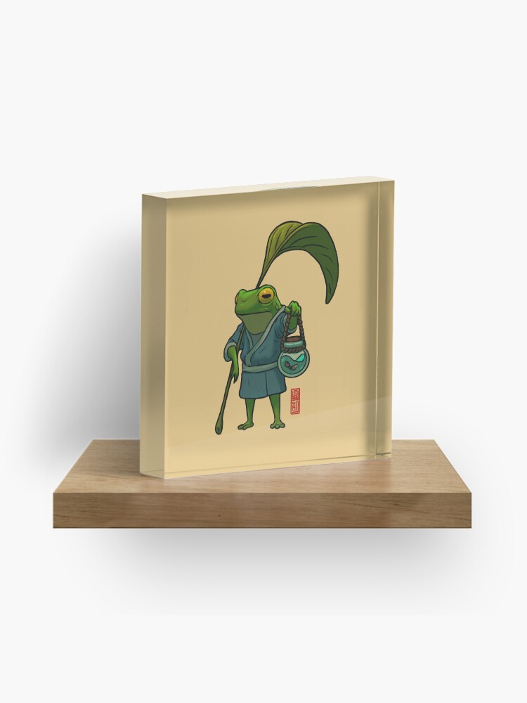 Thumbnail 1 of 5, Acrylic Block, a frog and his son cute father and son artwork designed and sold by DingHuArt.