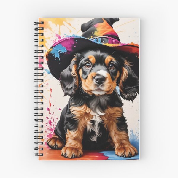 Item preview, Cocker Spaniel Puppy With A Halloween Hat designed and sold by Wolfheartart.