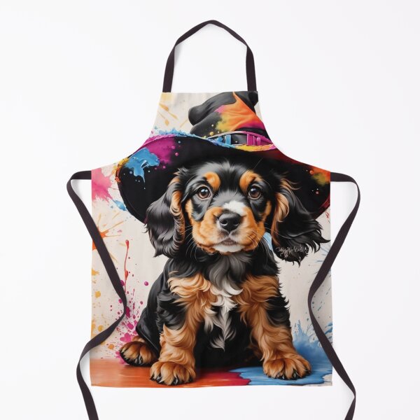 Item preview, Cocker Spaniel Puppy With A Halloween Hat designed and sold by Wolfheartart.