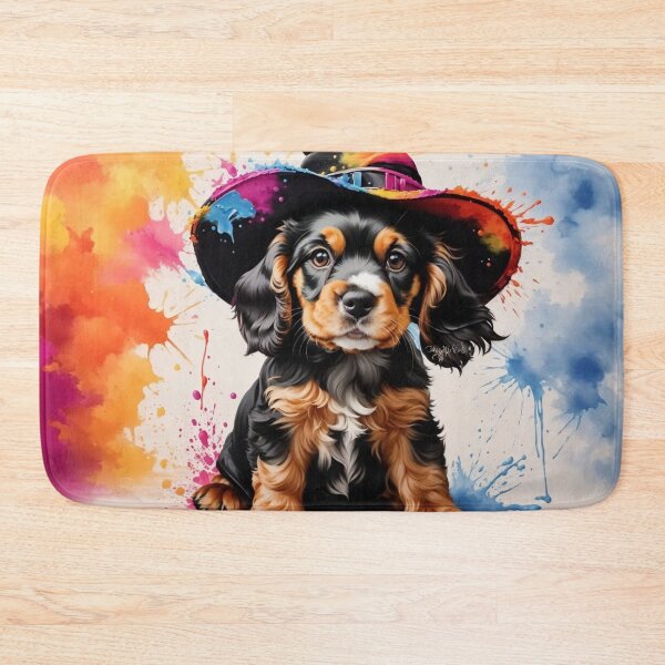 Item preview, Cocker Spaniel Puppy With A Halloween Hat designed and sold by Wolfheartart.