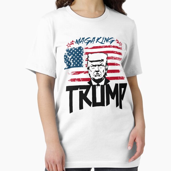 Vista previa del artículo con la obra «Trump Rey Maga», diseñado y vendido por Palati-Watt.