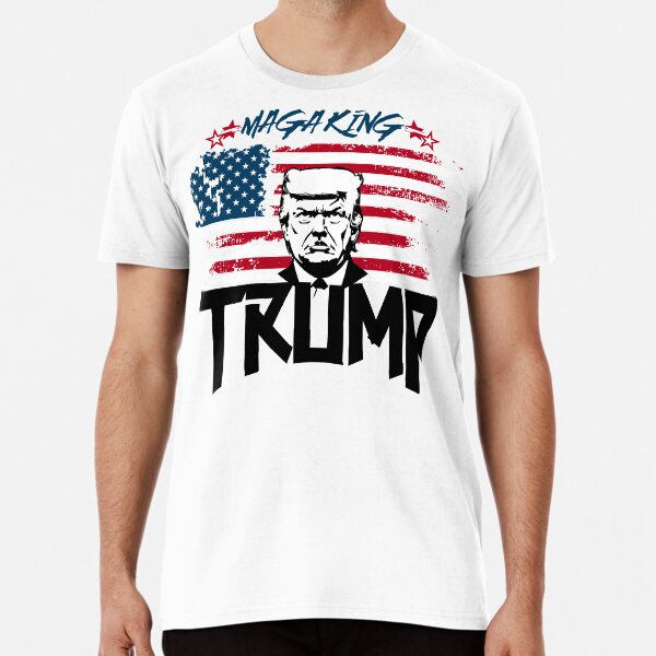 Vista previa del artículo con la obra «Trump Rey Maga», diseñado y vendido por Palati-Watt.