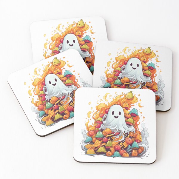 Item preview, Halloween Ghost With Pumpkin and Candy designed and sold by ArtFromBeyond.