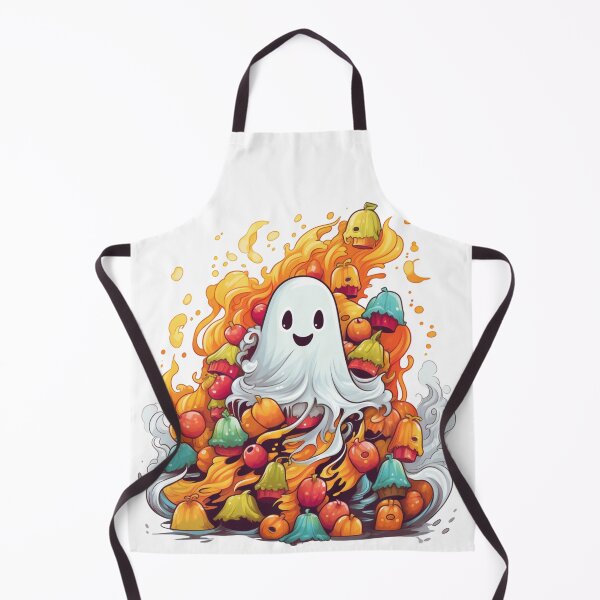 Item preview, Halloween Ghost With Pumpkin and Candy designed and sold by ArtFromBeyond.