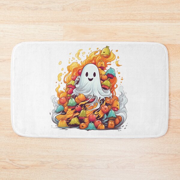 Item preview, Halloween Ghost With Pumpkin and Candy designed and sold by ArtFromBeyond.