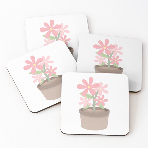 Item preview, Cute pink daisy flower in a pot designed and sold by nuchz.