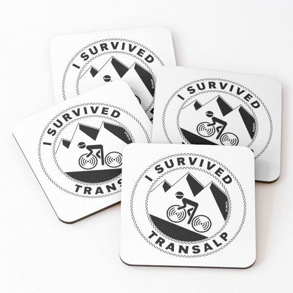 Item preview, I Survived Transalp (Alps / Racing Bike / Black) designed and sold by Roderix.