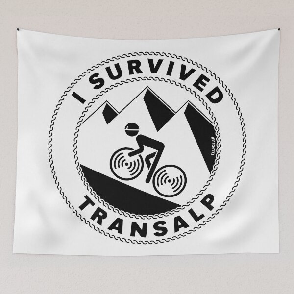 Item preview, I Survived Transalp (Alps / Racing Bike / Black) designed and sold by Roderix.