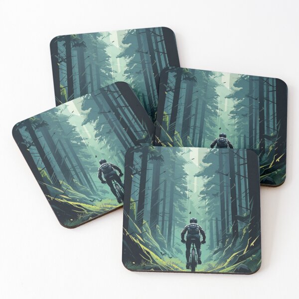 Item preview, Guy Mountain Biking in the moss covered Forest - Digital Art | WanderUpNorthCo designed and sold by WanderUpNorth.