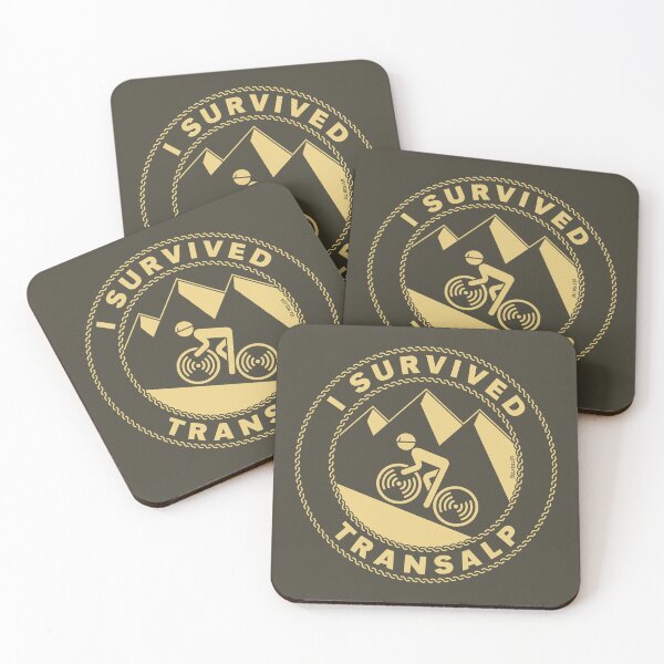 Item preview, I Survived Transalp (Alps / Racing Bike / Beige) designed and sold by Roderix.