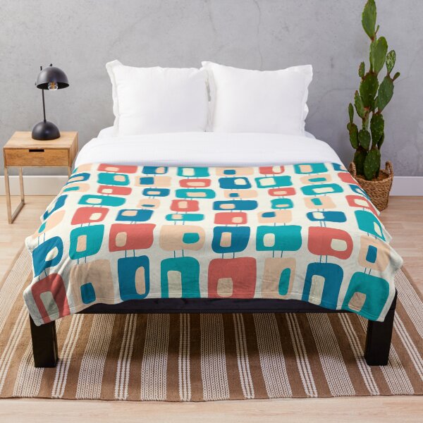 Item preview, Funky Squares Retro Pattern Celadon Blue designed and sold by trdstudio.