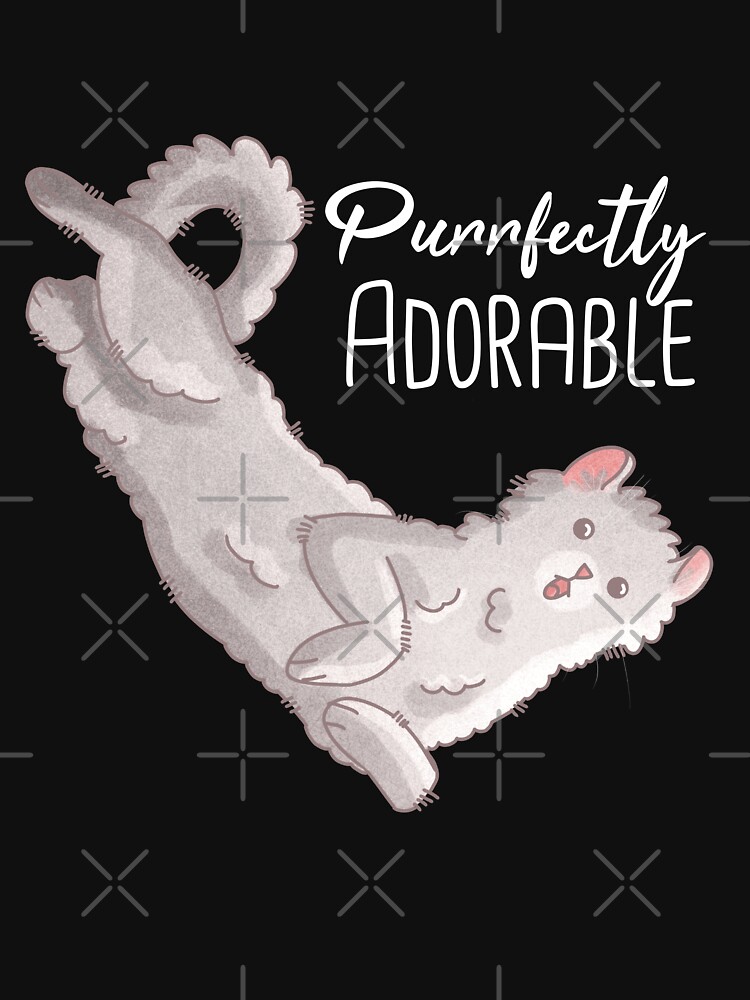 Thumbnail 3 of 3, Racerback Tank Top, Purrfectly Adorable - White American Curl designed and sold by FelineEmporium.
