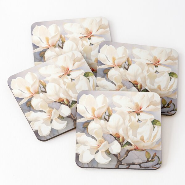 Item preview, white beautiful magnolia water colour designed and sold by Superann8.