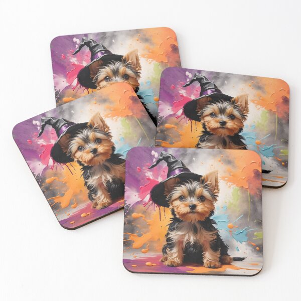 Item preview, Yorkshire Terrier Puppy With A Halloween Hat designed and sold by Wolfheartart.
