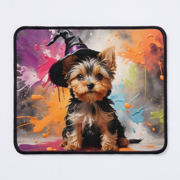 Item preview, Yorkshire Terrier Puppy With A Halloween Hat designed and sold by Wolfheartart.