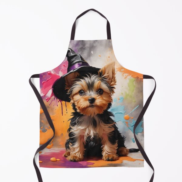 Item preview, Yorkshire Terrier Puppy With A Halloween Hat designed and sold by Wolfheartart.