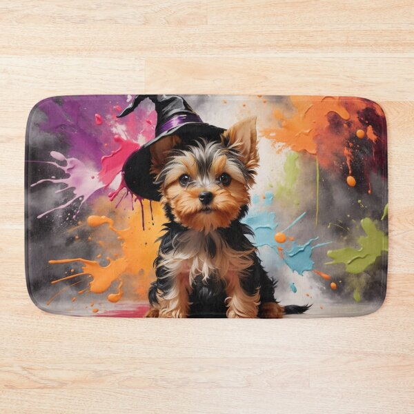 Item preview, Yorkshire Terrier Puppy With A Halloween Hat designed and sold by Wolfheartart.