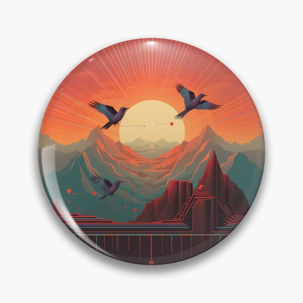 Item preview, Nature’s Canvas: Birds Dancing above Sunset Mountains designed and sold by Promagine.