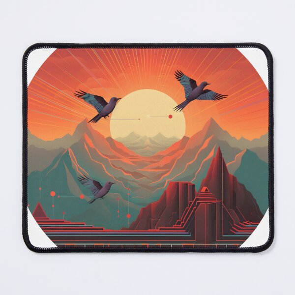 Item preview, Nature’s Canvas: Birds Dancing above Sunset Mountains designed and sold by Promagine.