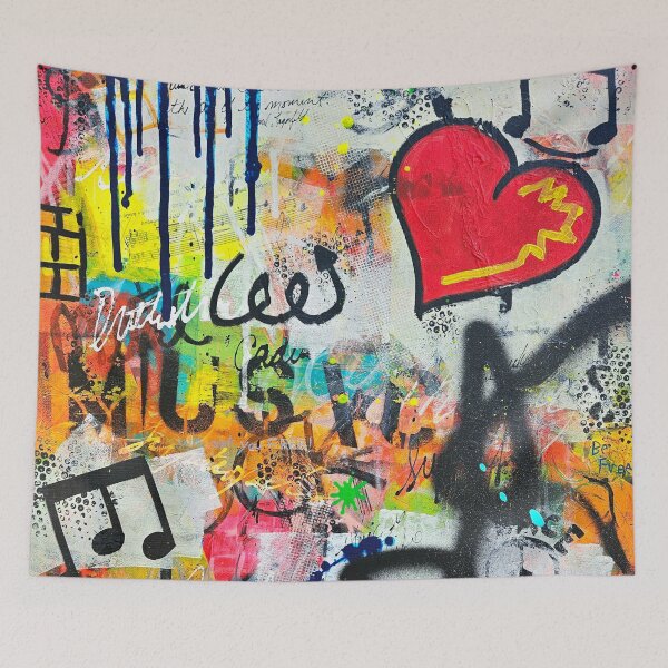 Item preview, JKalani Abstract Grunge Graffiti Love of Music Painting designed and sold by jkalani.