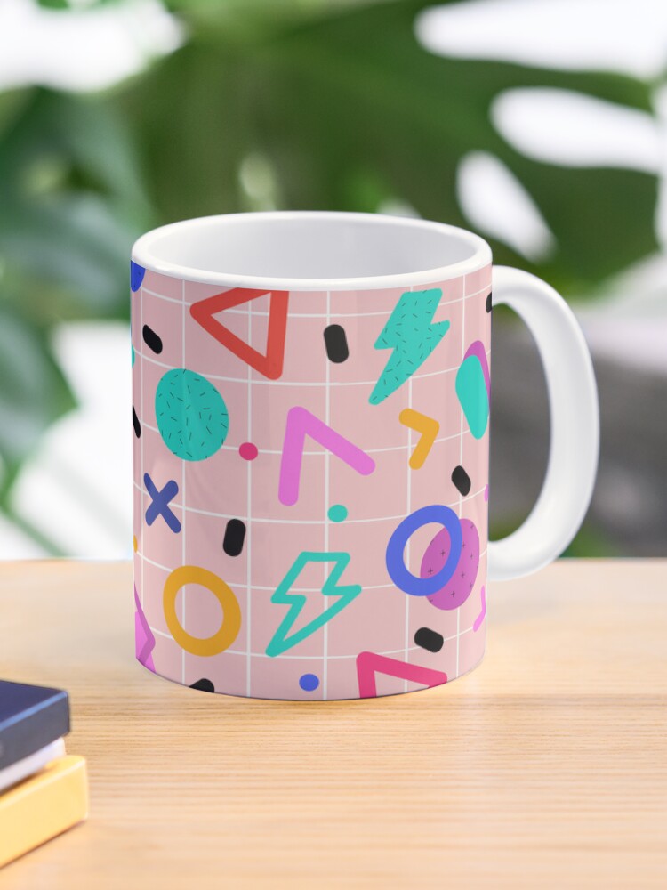 Vicky - 80s, 90s, bright neon, shapes, design, pattern, trendy, hipster,  memphis design Coffee Mug by CharlotteWinter