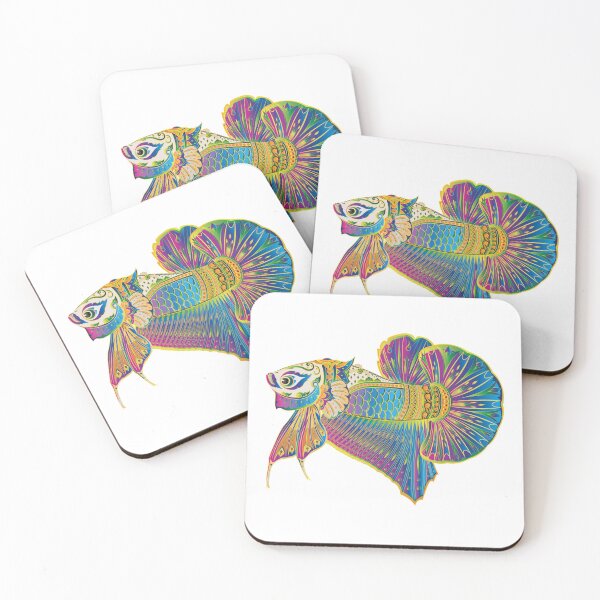 Item preview, Betta, King Betta,  Fish Warrior, Siamese Fighting Fish, Modern Thai Art, #6, Thai literature, Souvenir, Amazing Thailand designed and sold by Kasalongdesign.