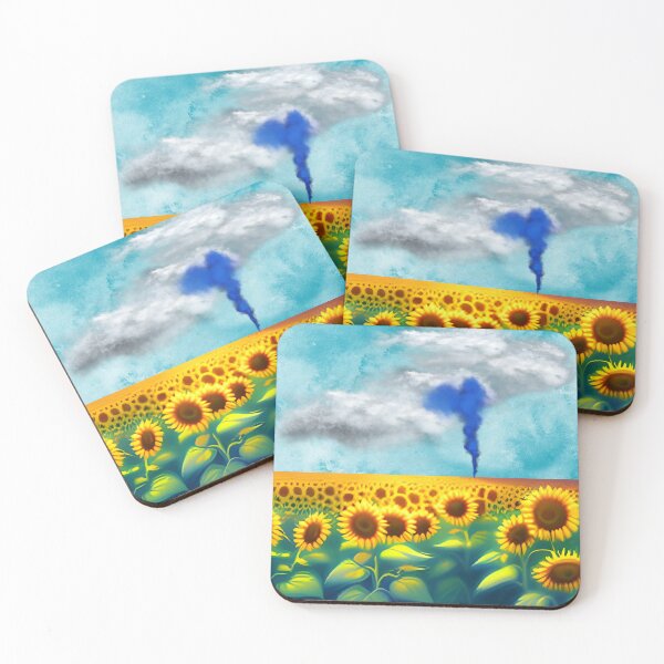 Item preview, Sunflower field with blue smoke designed and sold by GasconyPassion.