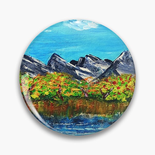 Item preview, mountain lake acrylic painting designed and sold by FLEURDELAINE04.