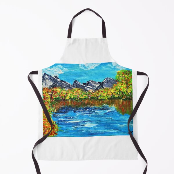 Item preview, mountain lake acrylic painting designed and sold by FLEURDELAINE04.