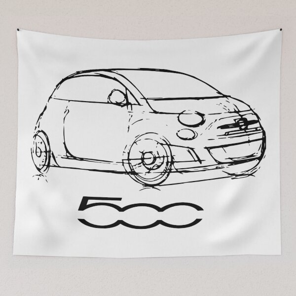 Item preview, Fiat Abarth 500 Sketch - Black designed and sold by tfmotorworks.
