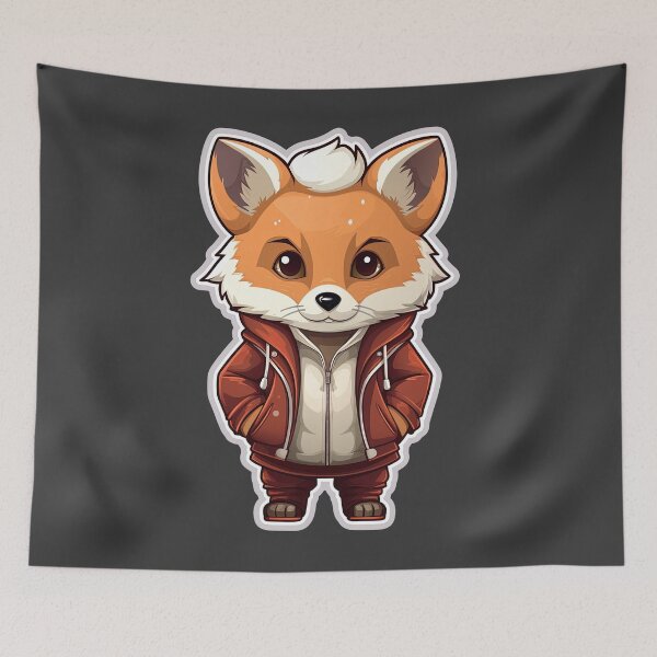 Item preview, Cool Red fox in casual clothing designed and sold by Sidewayanimals.