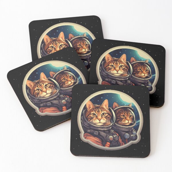 Item preview, Cats in space blue, cat in outer space, cats in space and other places, first cat in space,  designed and sold by Mateusz Majcherek.