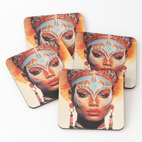 Item preview, Vintage Image of African Woman Portrait with Traditional Indigenous Face Painting and Ethnic Clothing designed and sold by Je-we.