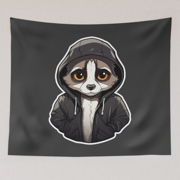 Item preview, Cool Ring-tailed lemur in casual clothing designed and sold by Sidewayanimals.