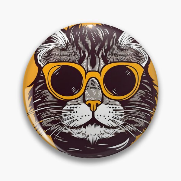 Item preview, cat with orange glasses designed and sold by Ck-2106design.